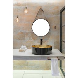 Invena Paros bateria umywalkowa stojąca wysoka czarny mat BU-09-W04