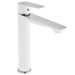 Invena Dokos bateria umywalkowa stojąca biała/chrom BU-19-W02