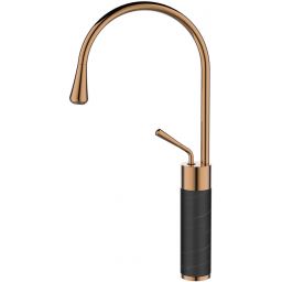 Invena Gabro bateria umywalkowa stojąca czarny/miedź BU-33-W14