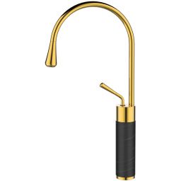 Invena Gabro bateria umywalkowa stojąca czarny/złoty BU-33-W17