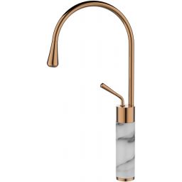 Invena Gabro bateria umywalkowa stojąca biały/miedź BU-33-W18