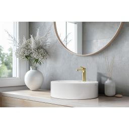 Invena Alonia bateria umywalkowa stojąca złota BU-70-009