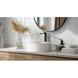 Invena Alonia bateria umywalkowa stojąca czarna BU-70-W04