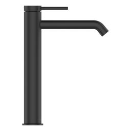 Invena Kalitea bateria umywalkowa stojąca wysoka czarna BU72W04