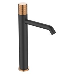 Invena Moonlight bateria umywalkowa stojąca wysoka czarny/złoty BU77W14