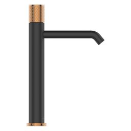 Invena Moonlight bateria umywalkowa stojąca wysoka czarny/złoty BU77W14