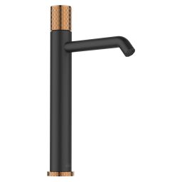 Invena Moonlight bateria umywalkowa stojąca wysoka czarny/złoty BU77W14