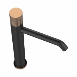 Invena Moonlight bateria umywalkowa stojąca wysoka czarny/złoty BU77W14