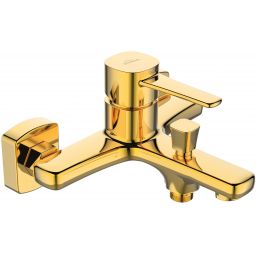 Invena Glamour bateria wannowo-prysznicowa ścienna złoty połysk BW-02-009