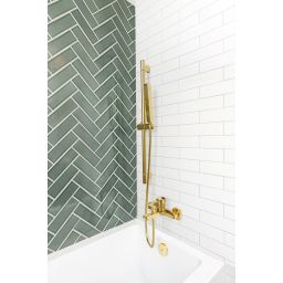Invena Glamour bateria wannowo-prysznicowa ścienna złoty połysk BW-02-009