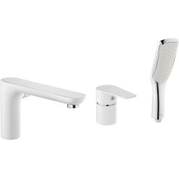 Invena Dokos bateria wannowo-prysznicowa 3-otworowa chrom/biały BW-19-S02