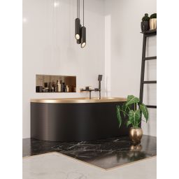 Invena Midnight bateria wannowo-prysznicowa ścienna czarny mat/różowe złoto BW-35-014