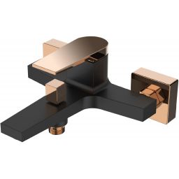 Invena Midnight bateria wannowo-prysznicowa ścienna czarny mat/różowe złoto BW-35-014