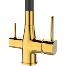 Invena Glamour bateria kuchenna z filtrem stojąca czarny/złoty BZ-02-F09