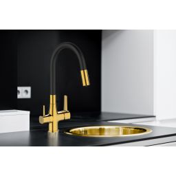 Invena Glamour bateria kuchenna z filtrem stojąca czarny/złoty BZ-02-F09