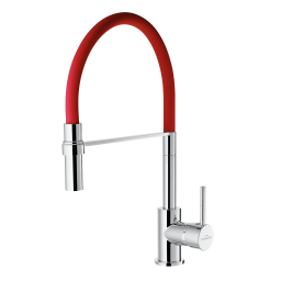 Invena Kameleon bateria kuchenna stojąca czerwony/chrom BZ-29-L07