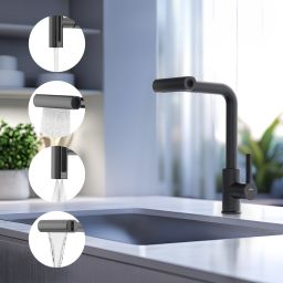 Invena Nelia bateria kuchenna stojąca czarna BZ-34-004