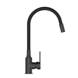 Invena Ksanti bateria kuchenna stojąca z elastyczną wylewką czarny BZ-37-004