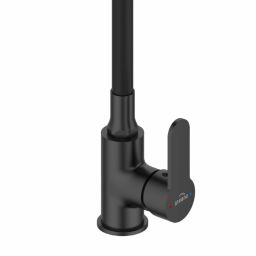 Invena Ksanti bateria kuchenna stojąca z elastyczną wylewką czarny BZ-37-004