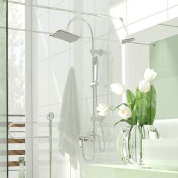 Invena Florina zestaw prysznicowy z deszczownicą chrom/szary AU-30-001