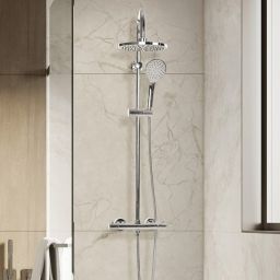 Invena Esla zestaw prysznicowy ścienny z deszczownicą chrom AU-94-D01