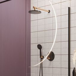 Invena Moonlight zestaw prysznicowy podtynkowy z deszczownicą czarny/gold rose BS-77-014
