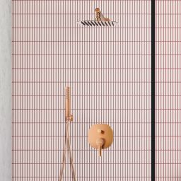 Invena Glamour zestaw prysznicowy podtynkowy z deszczownicą miedź BS-02-014