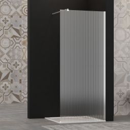 Invena ścianka prysznicowa walk-in 90 cm chrom półmat/szkło ryflowane AK-32-199