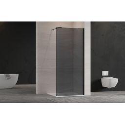 Invena ścianka prysznicowa walk-in 100 cm czarny półmat/szkło grafitowe AK-32-103