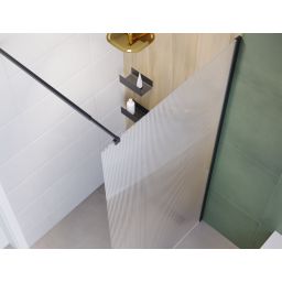 Invena ścianka prysznicowa walk-in 100 cm czarny półmat/szkło ryflowane AK-32-105