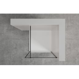 Invena ścianka prysznicowa walk-in 100 cm czarny półmat/szkło przezroczyste AK-32-108