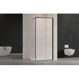 Invena ścianka prysznicowa walk-in 100 cm czarny półmat/szkło przezroczyste AK-32-108