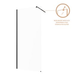 Invena ścianka prysznicowa walk-in 110 cm czarny półmat/szkło przezroczyste AK-32-111