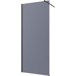 Invena ścianka prysznicowa walk-in 110 cm czarny półmat/szkło grafitowe AK-32-113