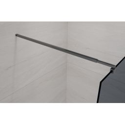Invena ścianka prysznicowa walk-in 110 cm czarny półmat/szkło grafitowe AK-32-113