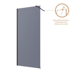 Invena ścianka prysznicowa walk-in 110 cm czarny półmat/szkło grafitowe AK-32-113