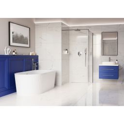 Invena ścianka prysznicowa walk-in 110 cm czarny półmat/szkło ryflowane AK-32-115