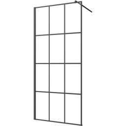Invena ścianka prysznicowa walk-in 110 cm czarny półmat/szkło przezroczyste AK-32-117
