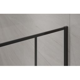 Invena ścianka prysznicowa walk-in 110 cm czarny półmat/szkło przezroczyste AK-32-117