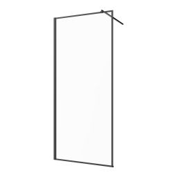 Invena ścianka prysznicowa walk-in 110 cm czarny półmat/szkło przezroczyste AK-32-118