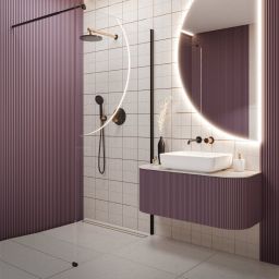 Invena ścianka prysznicowa walk-in 120 cm czarny półmat/szkło przezroczyste AK-32-121