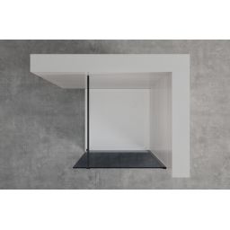 Invena ścianka prysznicowa walk-in 120 cm czarny półmat/szkło grafitowe AK-32-123