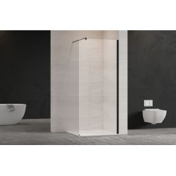 Invena ścianka prysznicowa walk-in 80 cm czarny półmat/szkło przezroczyste AK-32-181