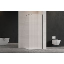 Invena ścianka prysznicowa walk-in 80 cm czarny półmat/szkło ze wzorem AK-32-185