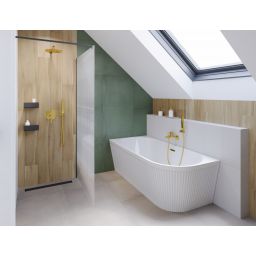 Invena ścianka prysznicowa walk-in 80 cm czarny półmat/szkło ze wzorem AK-32-185