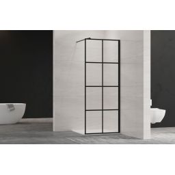 Invena ścianka prysznicowa walk-in 80 cm czarny półmat/szkło przezroczyste AK-32-187