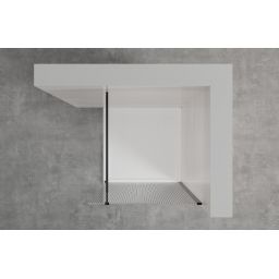 Invena ścianka prysznicowa walk-in 90 cm czarny półmat/szkło ze wzorem AK-32-195