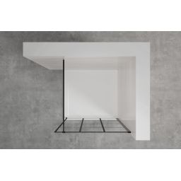 Invena ścianka prysznicowa walk-in 90 cm czarny półmat/szkło ze wzorem AK-32-197