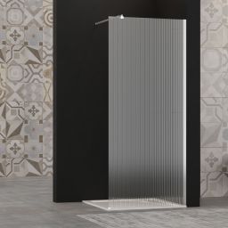 Invena ścianka prysznicowa walk-in 90 cm chrom półmat/szkło ryflowane AK-32-199