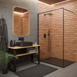 Invena Alvero brodzik prostokątny 110x100 cm czarny AK-7C-111